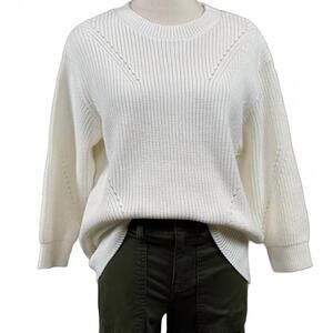 NEW MATTY M women's hancock sweater in cream